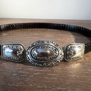 Brighton Silver and Brown Women's Belt